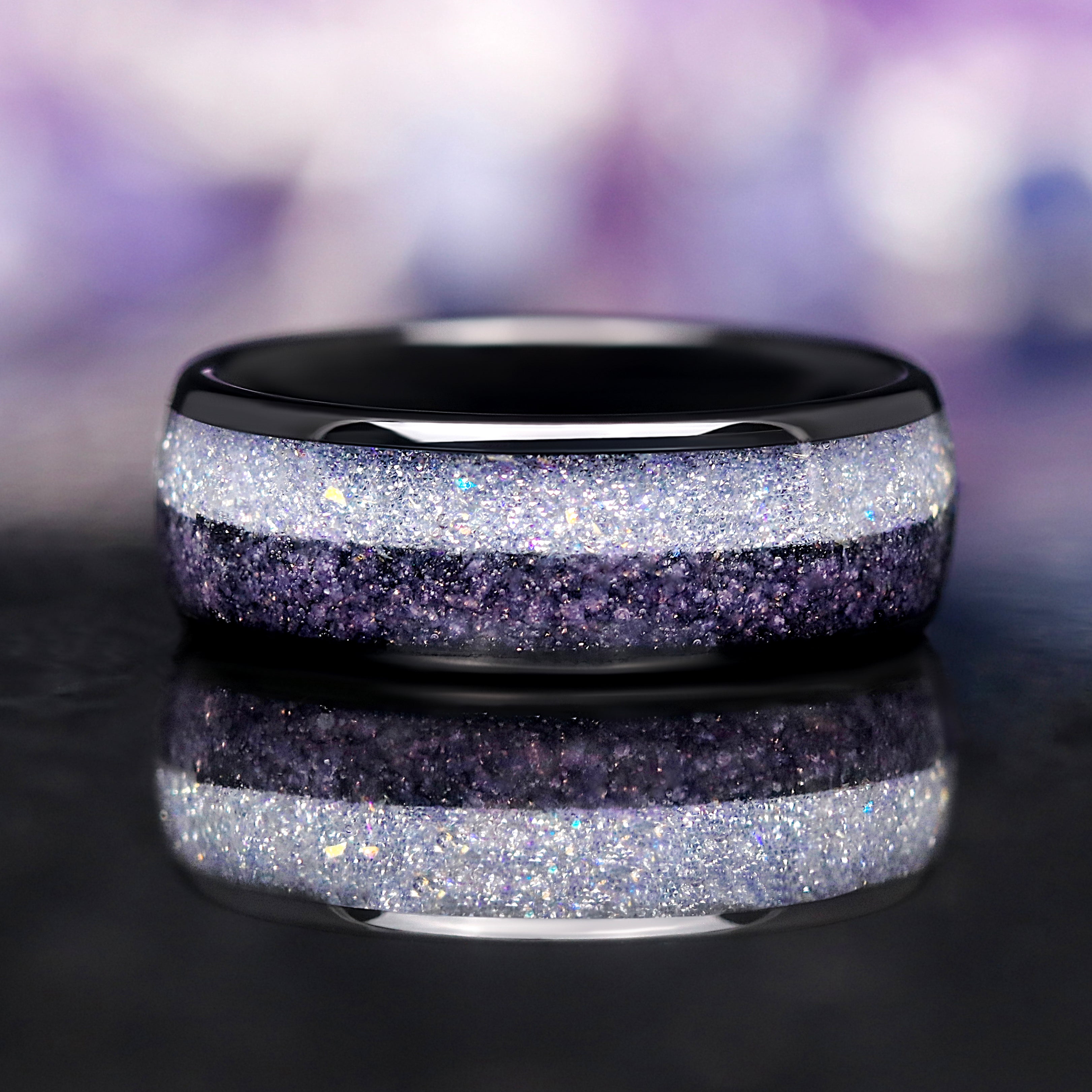 Lunara Moonstone Glow Ring Set, Couples Engagement Ring, Matching His and Her Band, Unique Promise Ring, Crescent Moon, Fantasy Wedding Ring