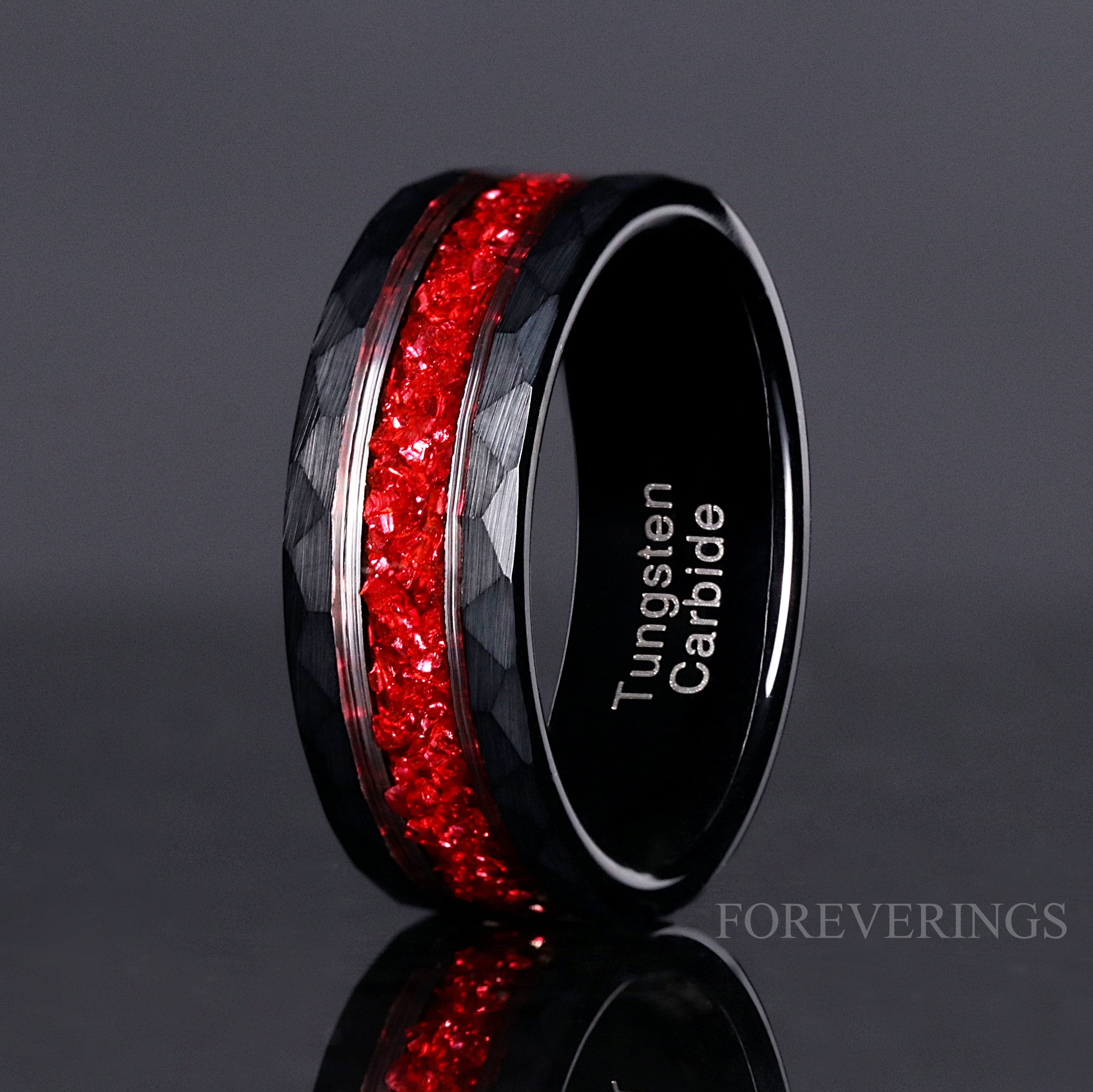 Weaver Garnet Couples Ring Set, Unique Wedding Ring Set, His & Her Wedding Band Set, Matching Promise Rings, Alternative Engagement Ring Set