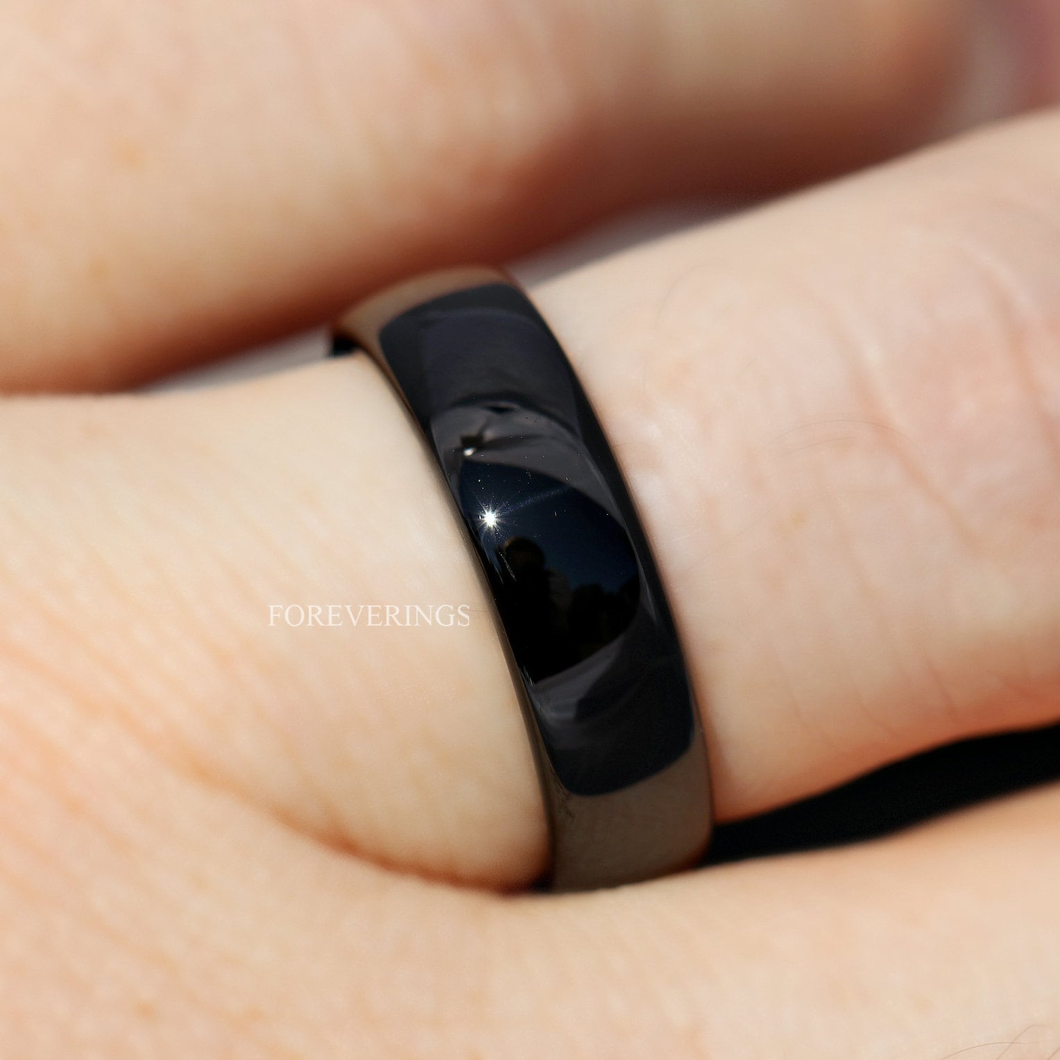 Simple Black Tungsten Wedding Band for Men, 6mm Modern Wedding Band, Mens Womens Ring, Polished, Dome, Simple Modern Ring, Ring Engraving