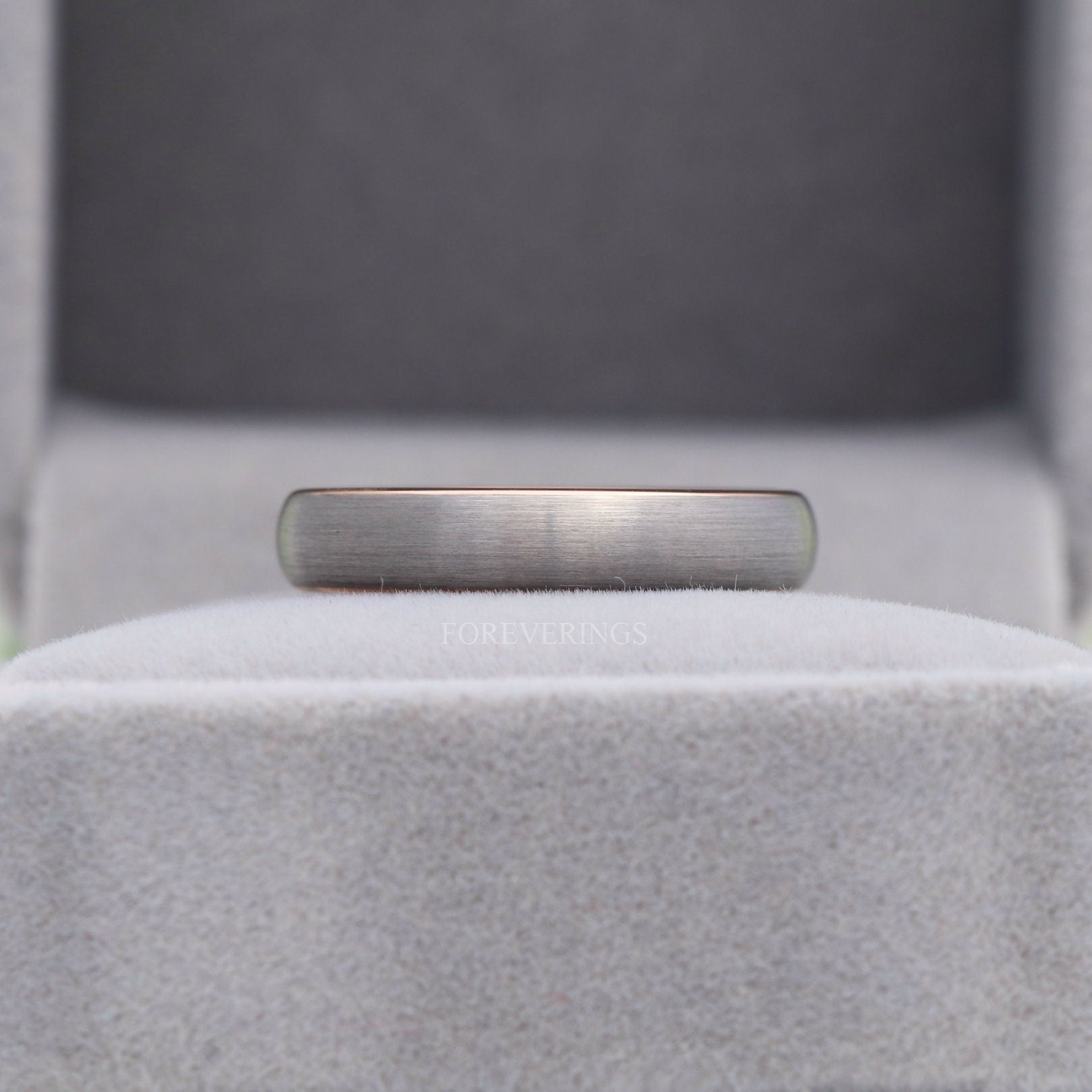 Tungsten Wedding Band Set, His and Hers Rings, 8mm / 4mm Band, Rose Gold Plated Ring, Mens Womens Ring, Comfort Fit, Brushed, Couples Ring