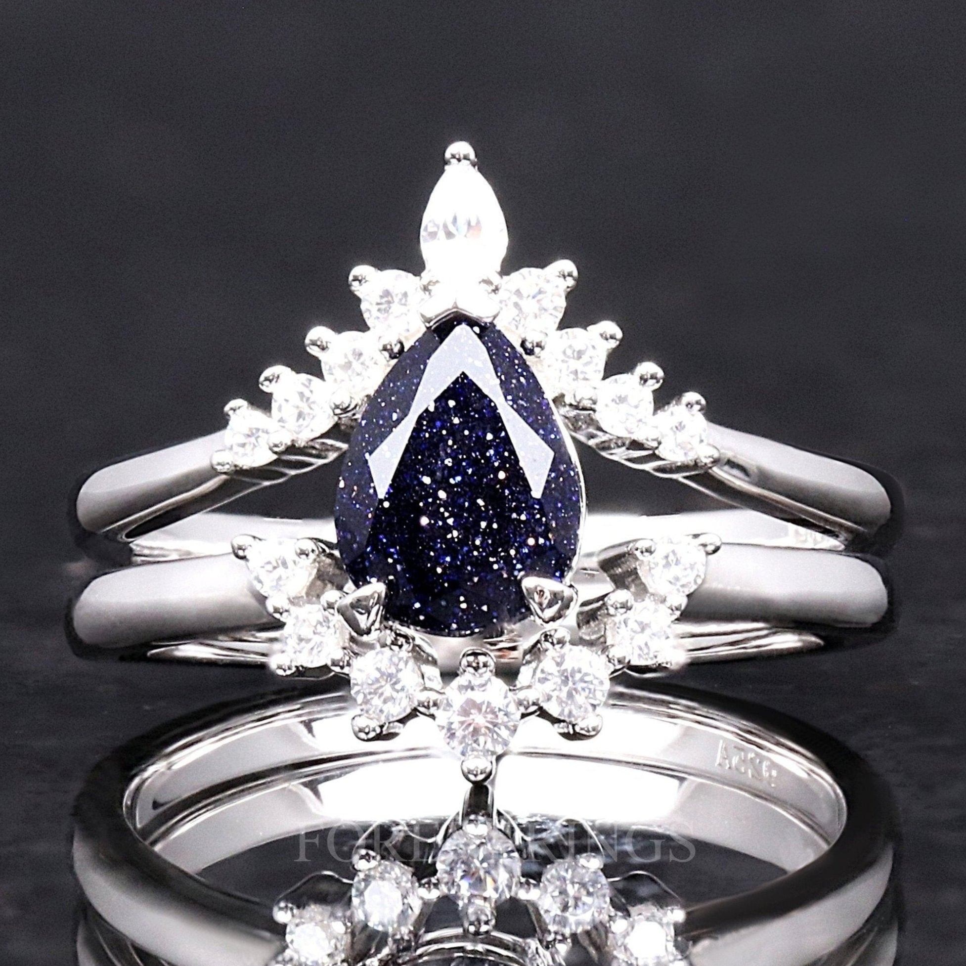 Great Rift Nebula Ring, Galaxy Engagement Ring, 925 Sterling Silver Ring, Womens Wedding Ring, Blue Sandstone, Anniversary Gift for Her