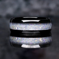 Lunara Couples Moonstone Ring Set, His and Her Wedding Ring Set, Unique Promise Ring, Crescent Moon, Black Fantasy Ring for Couples