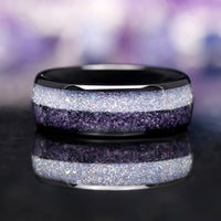 Lunara Moonstone Glow Ring Set, Couples Engagement Ring, Matching His and Her Band, Unique Promise Ring, Crescent Moon, Fantasy Wedding Ring