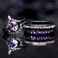 Elegant Crab Nebula alexandrite rings for him and her