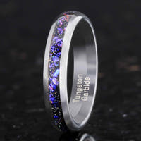 Orion Nebula Ring, 4mm Silver Tungsten Wedding Band, Outer Space Ring, Women Men Ring, No Plating, Dome, Polish, Comfort Fit
