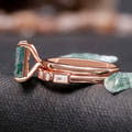 Rose gold moss agate bridal set