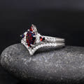 Silver opal couples rings matching set