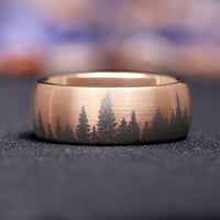 Floral-inspired white sapphire wedding band set for couples