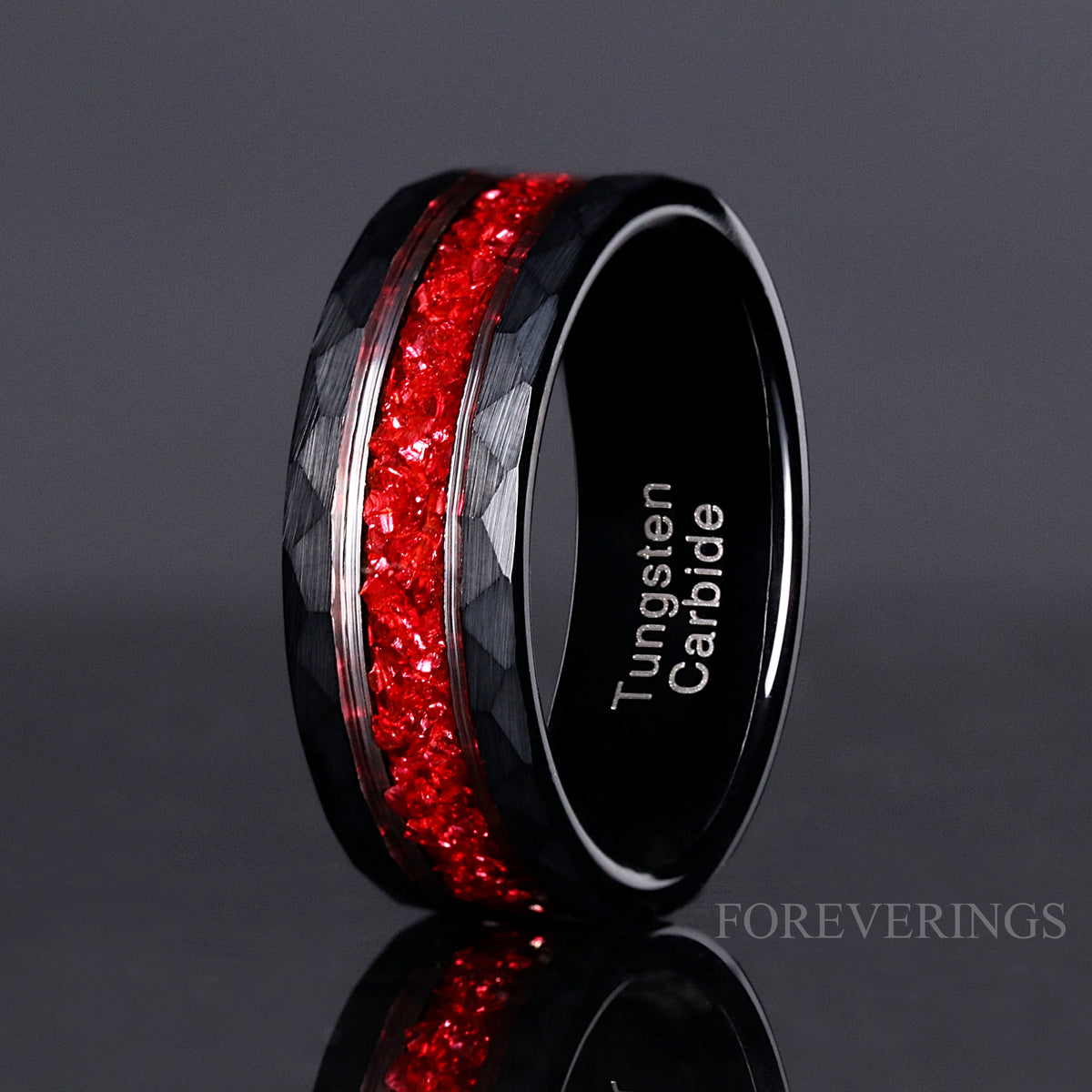 Weaver Garnet Couples Ring Set, Unique Wedding Ring Set, His & Her Wedding Band Set, Matching Promise Rings, Alternative Engagement Ring Set