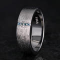 Elegant black alexandrite wedding bands set