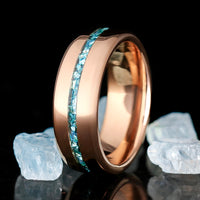 Elegant Lumiere aquamarine rings for him and her