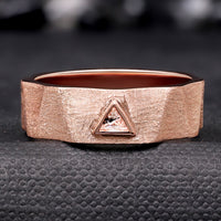 Kite Cut Herkimer Diamond Engagement Ring Set | Rose Gold Couples Ring