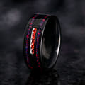 Black gemstone wedding rings for couples