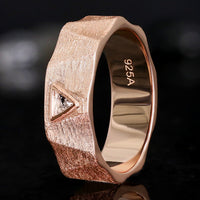 Kite Cut Herkimer Diamond Engagement Ring Set | Rose Gold Couples Ring
