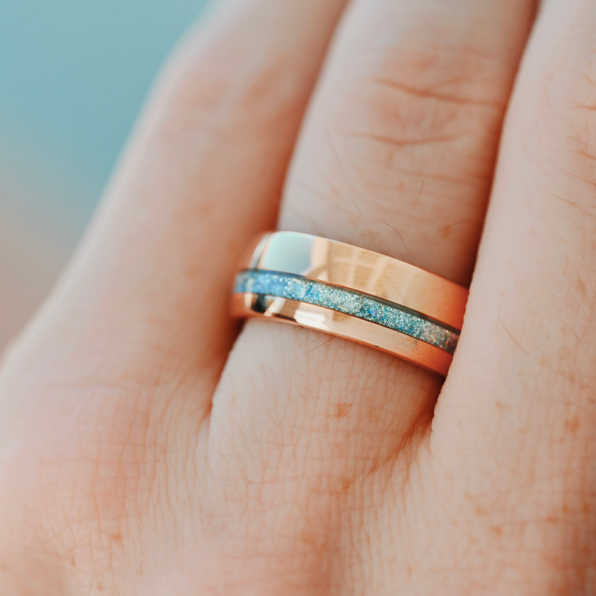 Mens Moonstone Ring, Rose Gold Wedding Band, Man Tungsten Ring, Man Engagement Ring, Nebula Promise Ring for Him, 8mm Galaxy Ring, Engraving