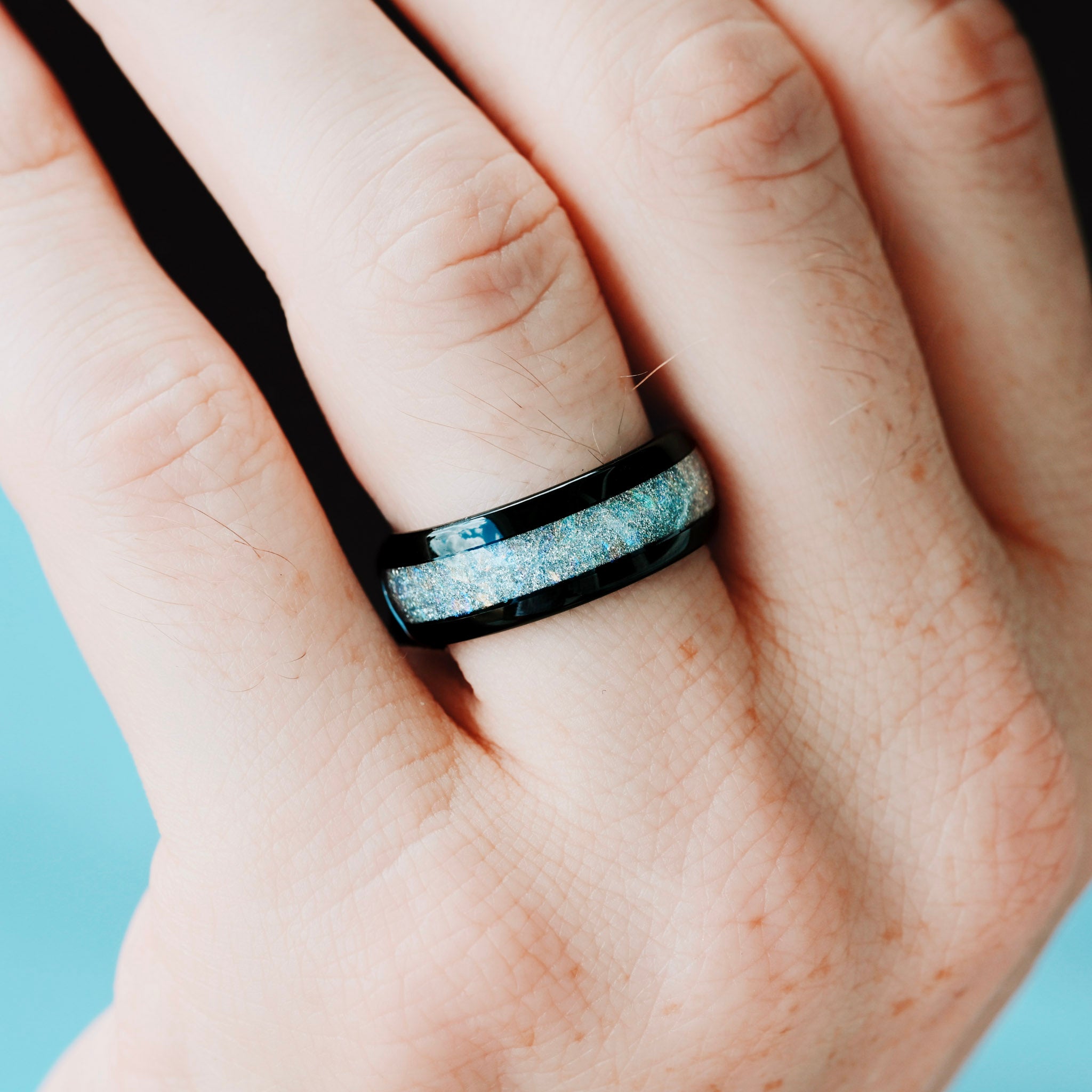 Man Moonstone Ring Black Tungsten Wedding Band, 8mm Man Engagement Ring, Promise Ring for Him, Moonstone, Man Gemstone Ring, Engraving