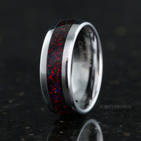 Lumiere opal his hers ring set