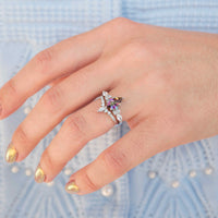 His and Her Mystic Topaz Galaxy Ring Set, Cass Supernova, Match Engagement Ring Set, Unique Couple Ring, Alternative Wedding Ring, Engraving