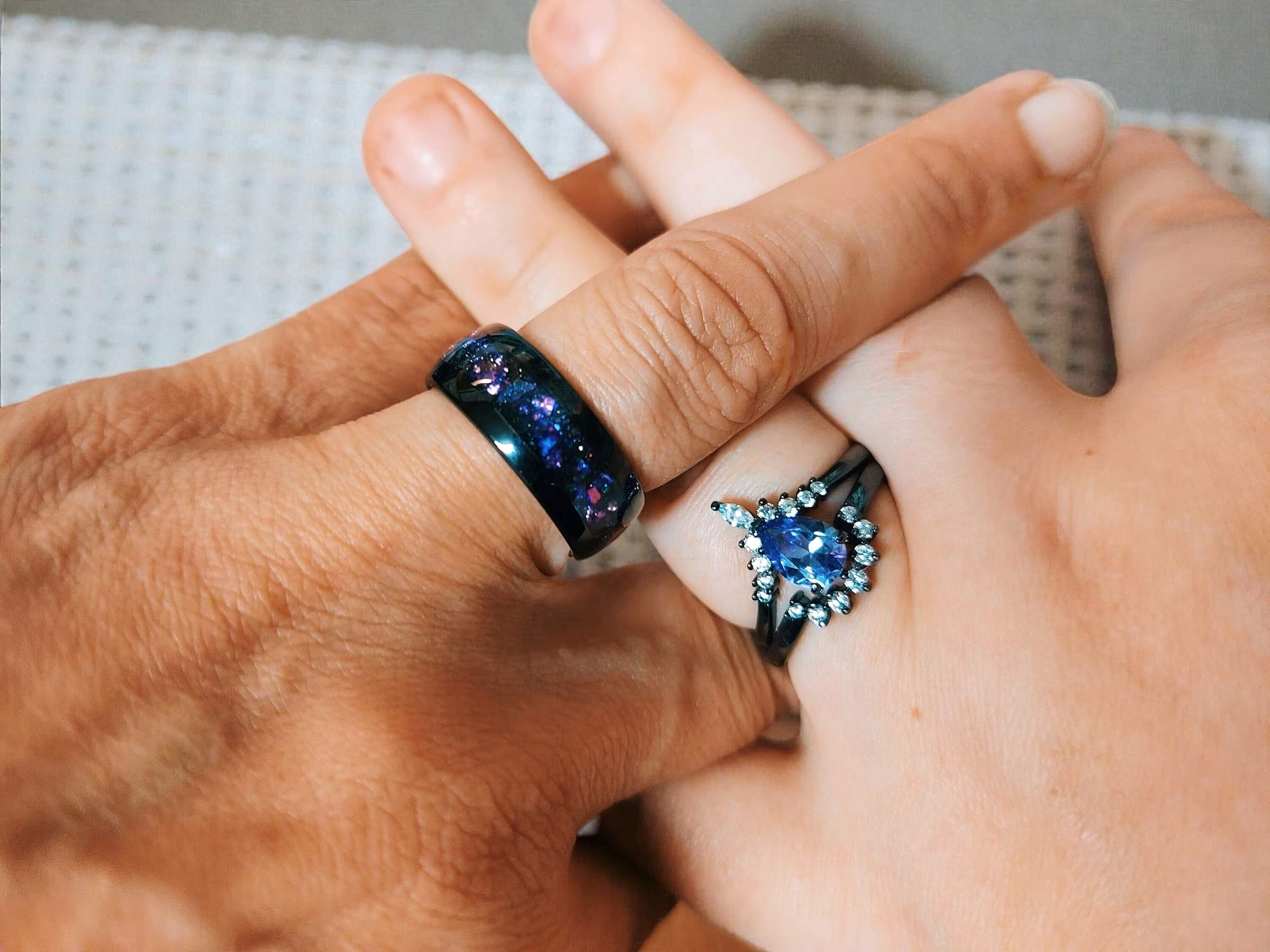Couple wearing rings