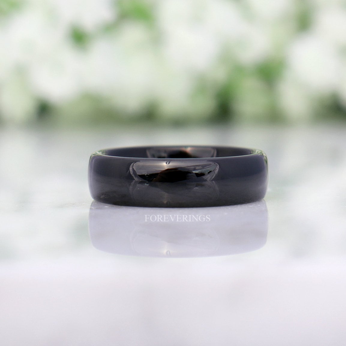 Simple Black Tungsten Wedding Band for Men, 6mm Modern Wedding Band, Mens Womens Ring, Polished, Dome, Simple Modern Ring, Ring Engraving