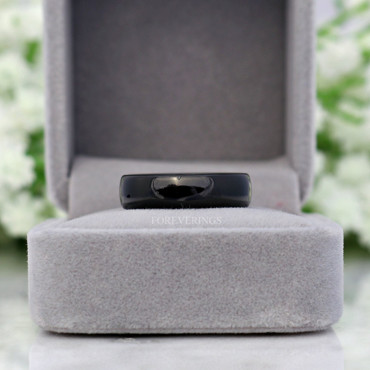 Simple Black Tungsten Wedding Band for Men, 6mm Modern Wedding Band, Mens Womens Ring, Polished, Dome, Simple Modern Ring, Ring Engraving