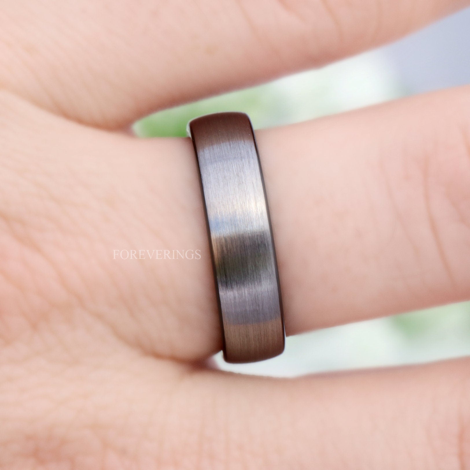 Silver Black Two Tone Ring, Mens Wedding Band, 6mm Tungsten Ring, Brushed Matte Ring, Simple Two Tone Ring, Ring Engraving