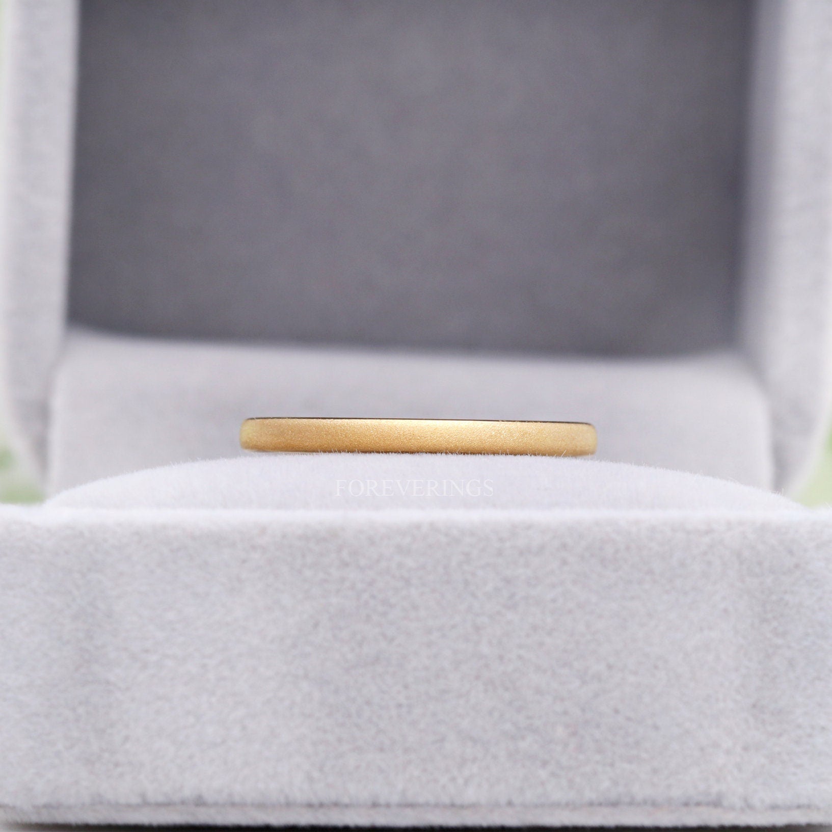 Minimalist Gold Wedding Band, Sandblasted Tungsten Ring, 2mm Womens Wedding Band, Simple and Unique Gold Ring, Custom Engraved Ring