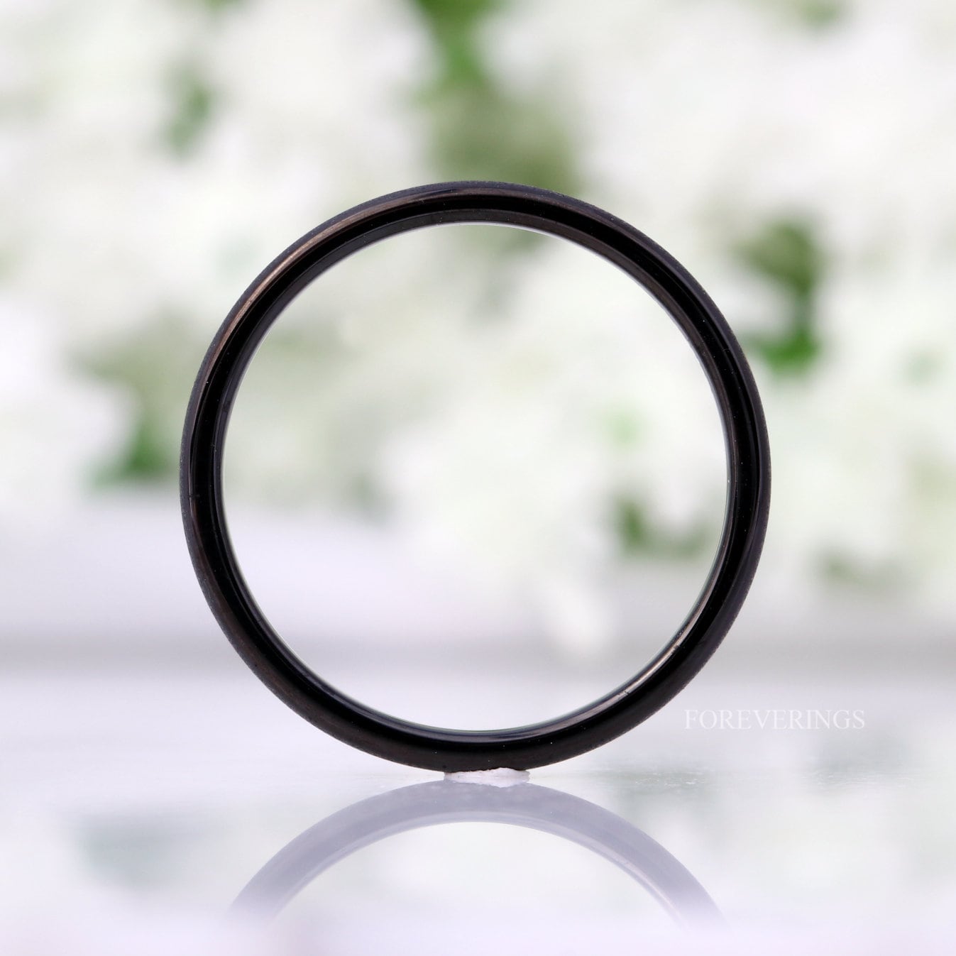 Black Sandblasted Tungsten Ring, 2mm Thin Wedding Band, Black Sparkling Band, Men Women Ring, Domed, Minimalist Unique Ring, Ring Engraving