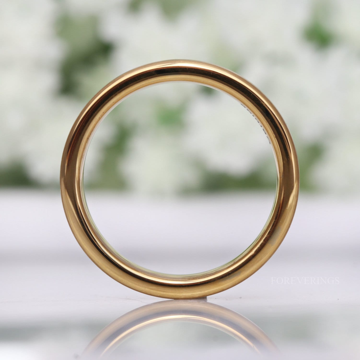 Matte Gold Wedding Band, Thin Flat Ring, Gold Tungsten Ring, Simple 2mm-4mm Man Woman Wedding Band, Minimalist Custom Engraved Ring