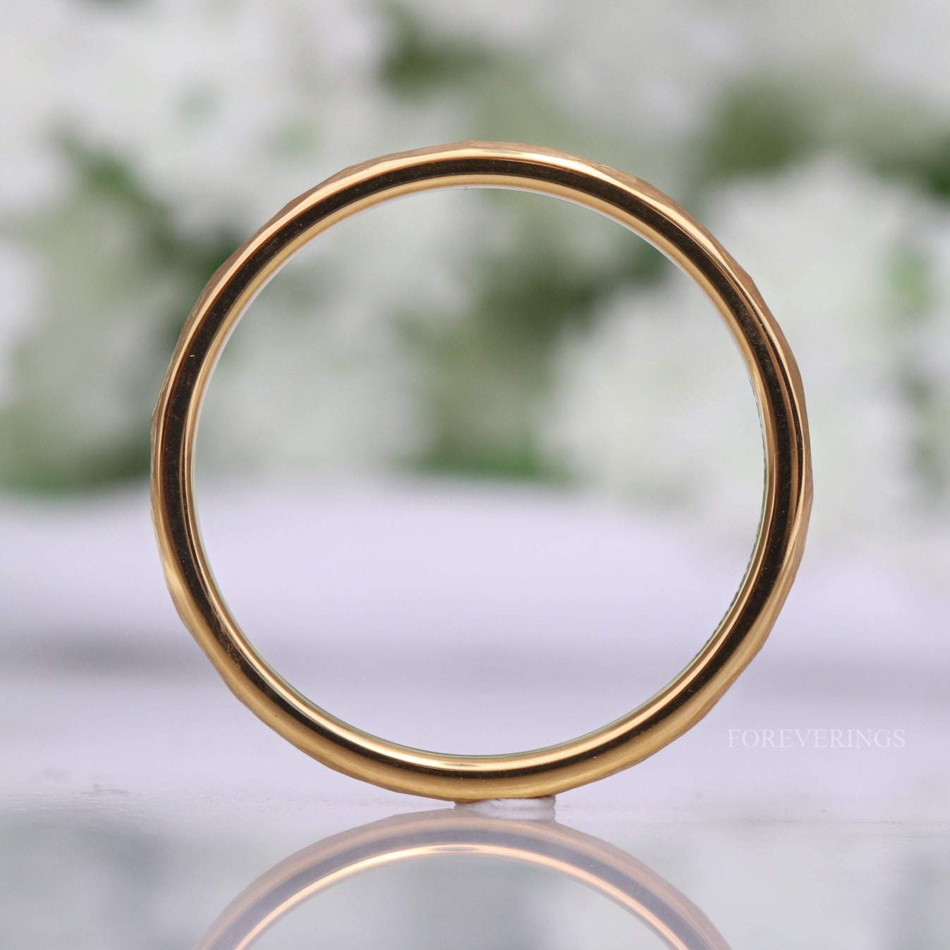 Hammered Gold Ring, Thin Wedding Band, Matte Gold Tungsten Ring, 2mm-4mm Mens Womens Wedding Band, Simple and Unique Ring, Ring Engraving