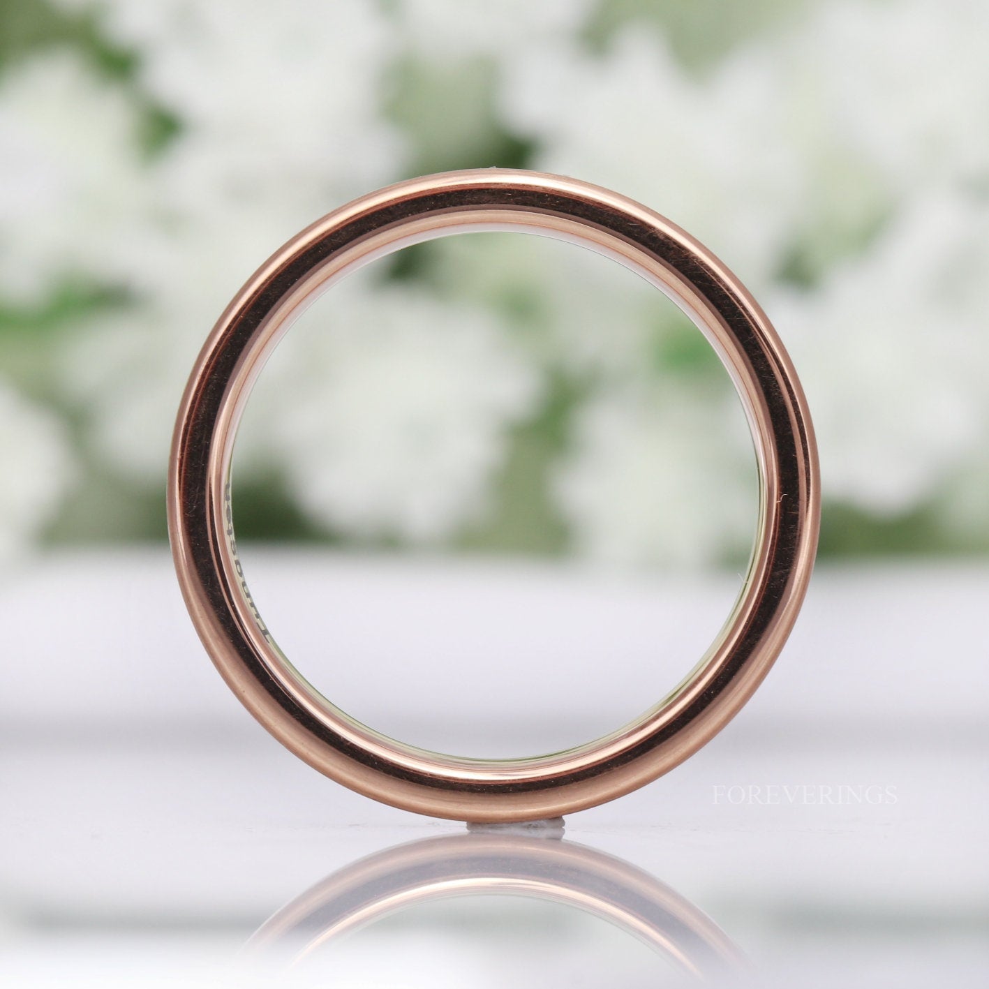 Matte Rose Gold Ring, Flat Thin Wedding Band, Matte Rose Gold Tungsten Ring, Simple Classic 2mm-4mm Mens Womens Wedding Band, Ring Engraving