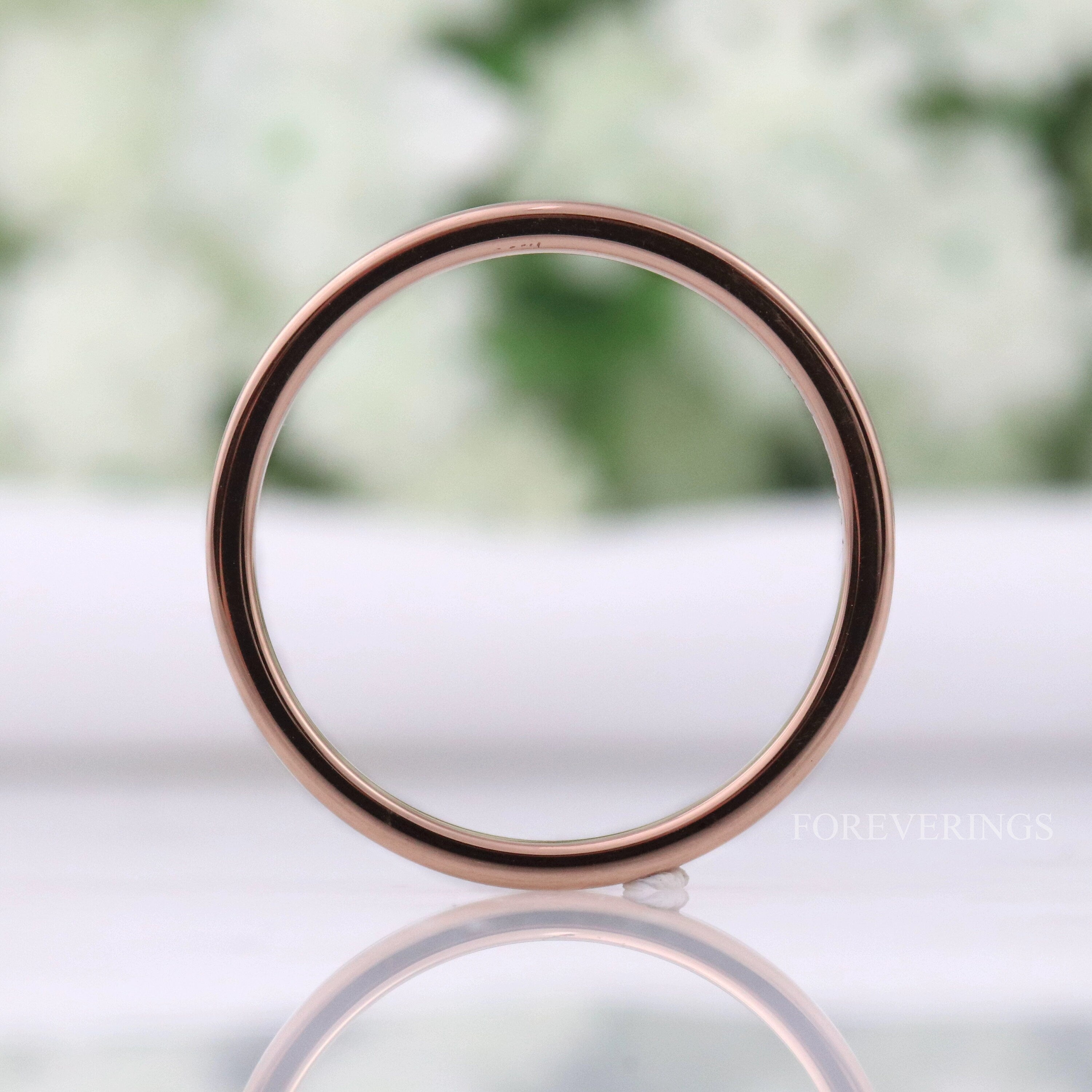 Rose Gold Wedding Band, Simple Flat Tungsten Ring, 2mm-4mm Mens Womens Wedding Band, Polished Rose Gold Band, Custom Engraved Ring