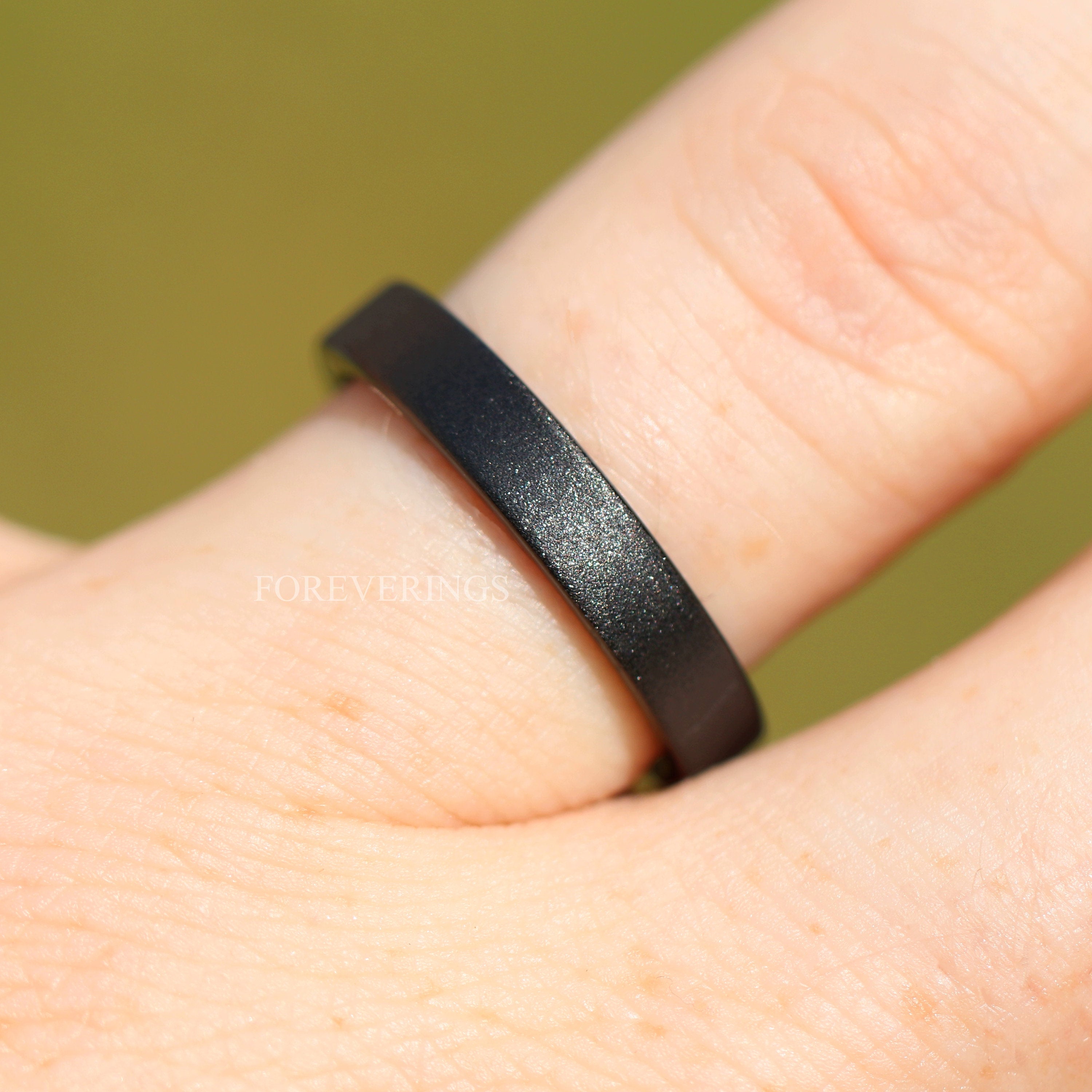 Black Sandblasted Ring, Women Wedding Band, Flat Black Ring, 2mm 4mm Mens Tungsten Ring, Simple and Unique Ring, Personalized Gift, Engrave