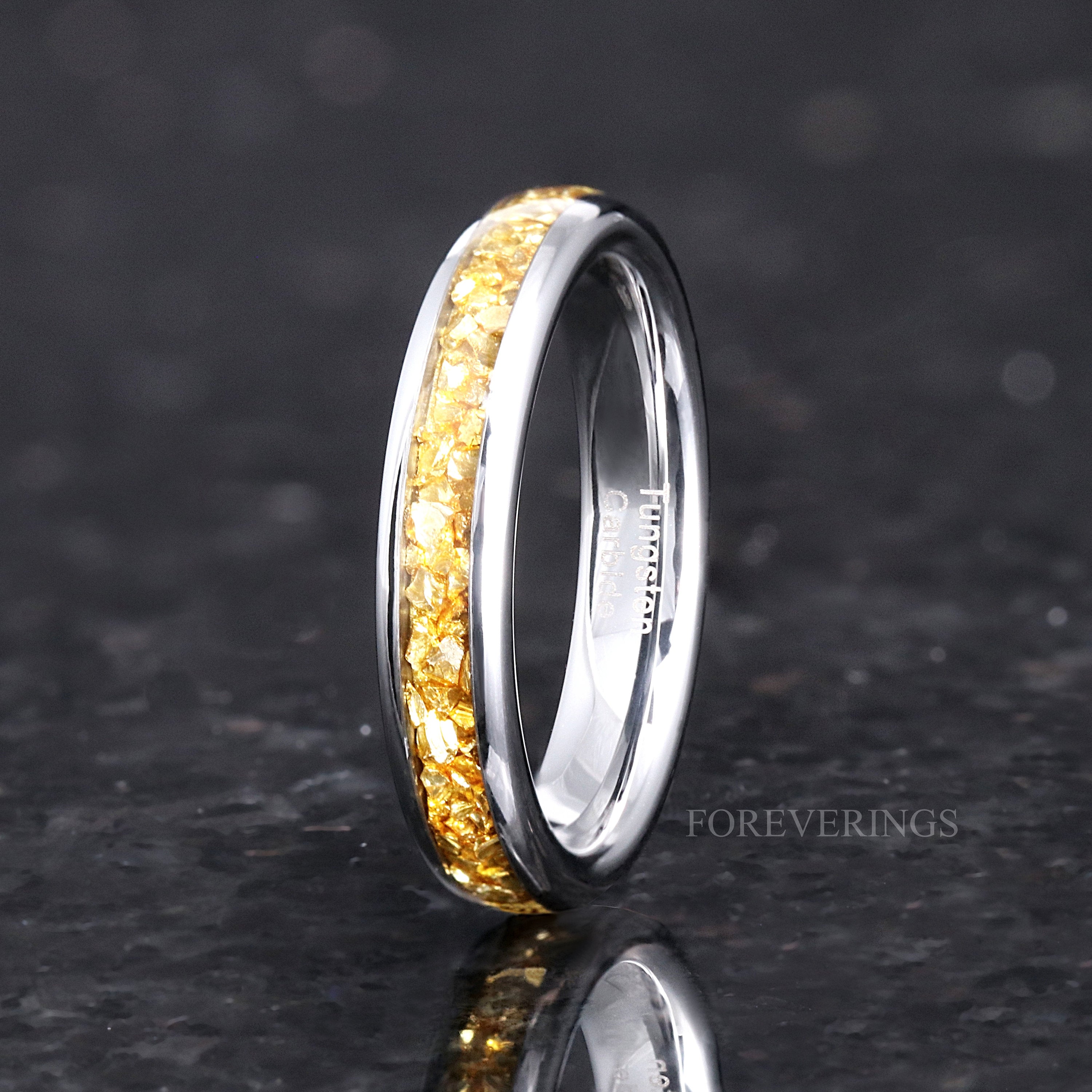 Citrine Ring, Men Women Wedding Band, 4mm Silver Tungsten Band, Personalized Gift, Citrine Band, Women Men Ring, Dome, Polish, Promise Ring