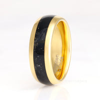 Black Onyx Ring Set, His and Hers Wedding Band, Gold Ring Set, His Tungsten Ring and Her 925 Silver Ring Set, Kite Shaped Ring