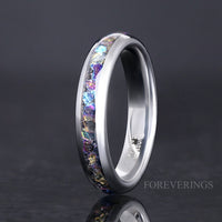 Moonstone Wedding Ring Set, His and Her Veil Nebula Band, Galaxy Ring Set, Moonstone Engagement Ring Set, Couples Ring, Engraving