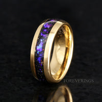 Orion Nebula Couples Ring Set Gold, His and Her Wedding Band, Sapphire Kite Engagement Ring Set, Matching Blue Nebula Ring, Outer Space Ring