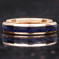 Great Rift Nebula Ring, Tungsten Wedding Band, 4mm Rose Gold Plated Ring, Outer Space Ring, Women Men Ring, Dome, Polish, Comfort Fit