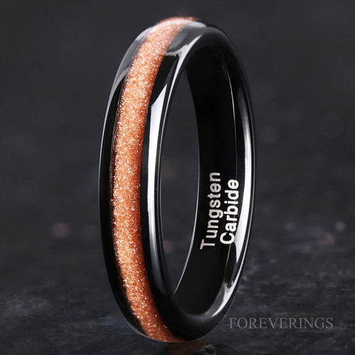 Carina Nebula Ring, 4mm Tungsten Wedding Band, Outer Space Ring, Black Ring, Dome, Polish, Comfort Fit, Birthday Anniversary Gift