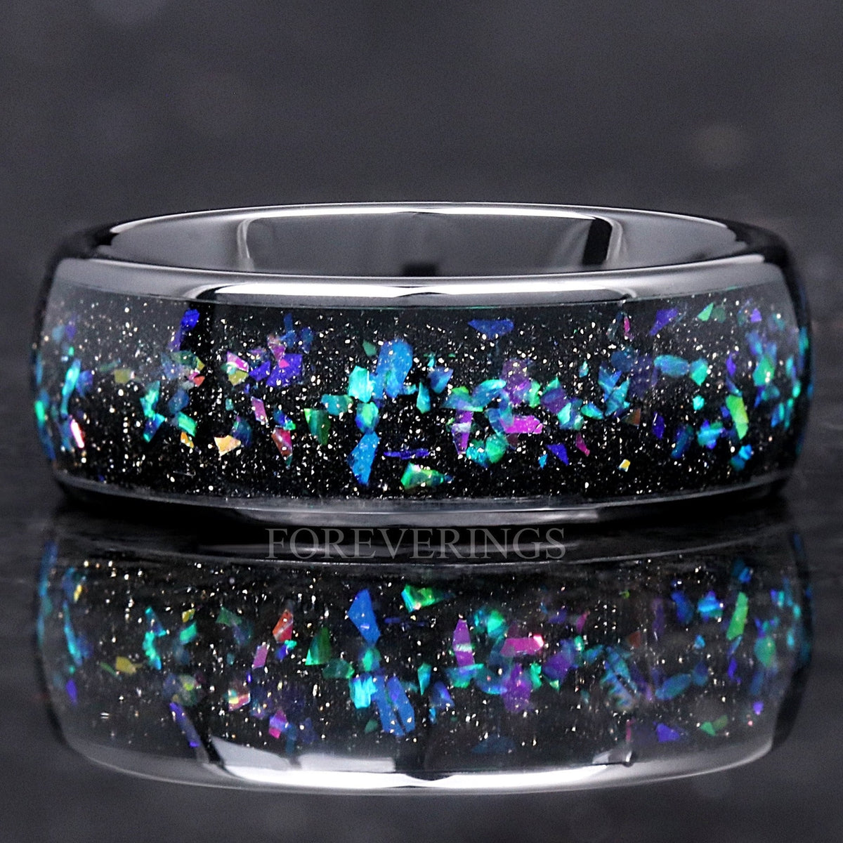 Galaxy Opal Black Ceramic Band | 8mm