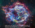 Cassiopeia A supernova remnant in space, the inspiration for the galaxy inlay colors