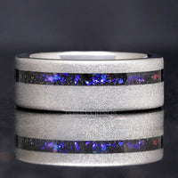 Orion Nebula Ring, Silver Sandstone Band, Mens Wedding Band, 8mm Silver Tungsten Ring, Flat, Sandblasted, Silver Nebula Ring, Ring Engraving