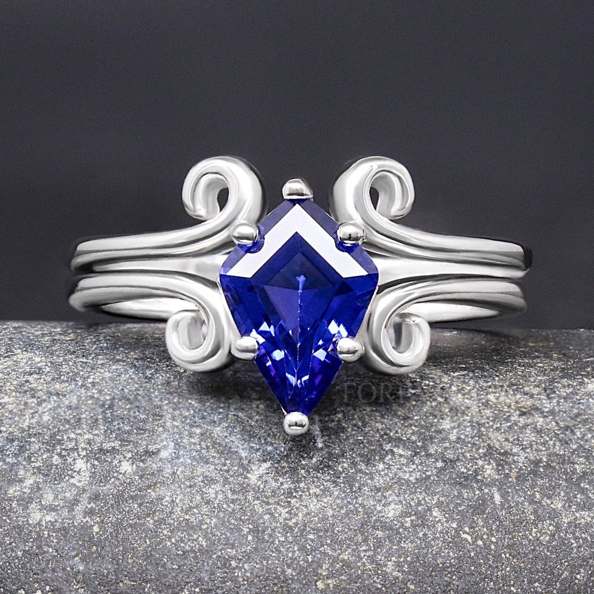 Twirl Orion Nebula Woman Wedding Ring, Kite Cut Sapphire, 925 Sterling Silver Ring, Space Engagement Ring, Birthday Anniversary Gift for Her