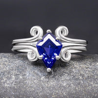 Twirl Orion Nebula Woman Wedding Ring, Kite Cut Sapphire, 925 Sterling Silver Ring, Space Engagement Ring, Birthday Anniversary Gift for Her