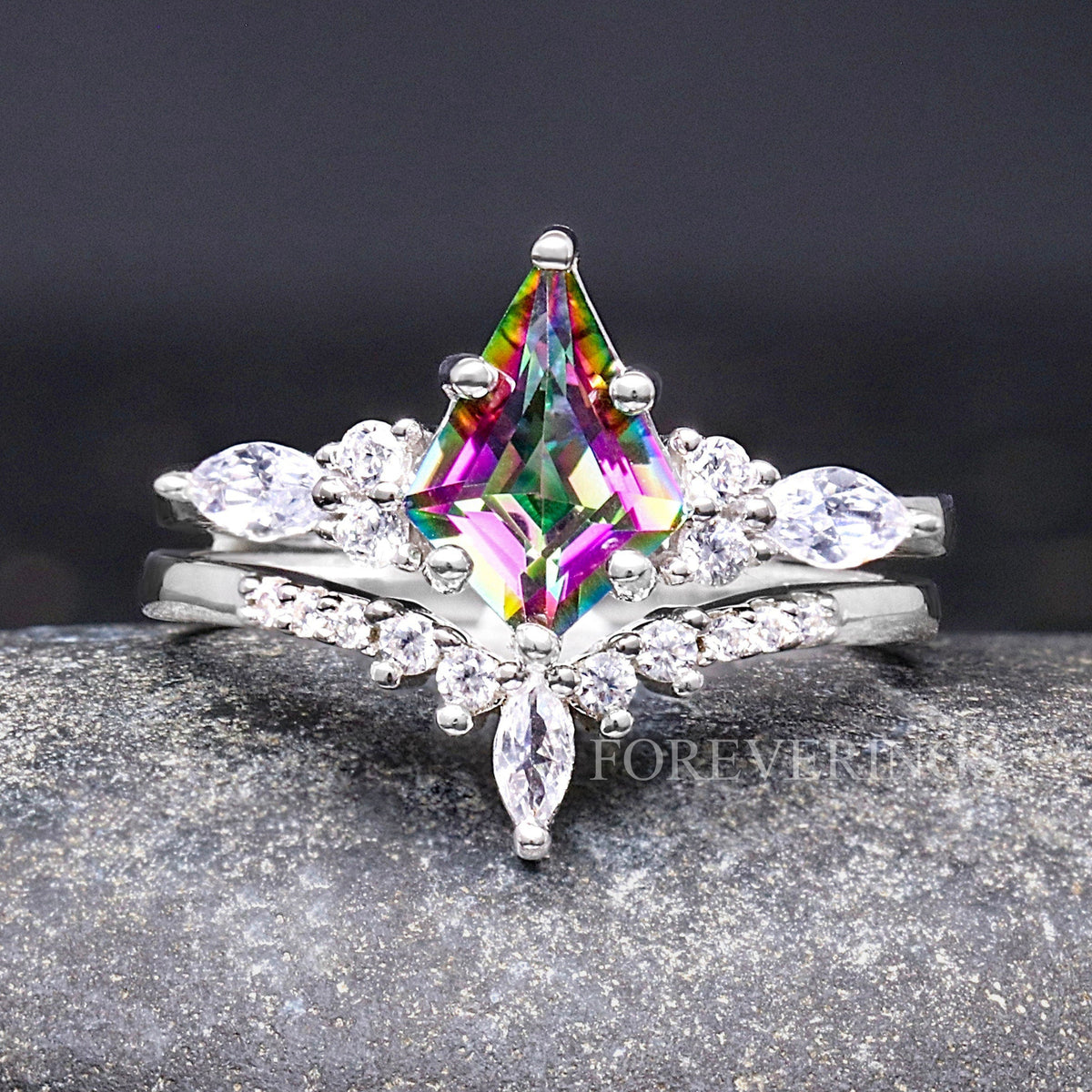 Silver Mystic Topaz Galaxy Ring, Alternative Wedding Ring, Cass Supernova Nebula Ring, Unique Promise Ring, Woman Engagement Ring, Engraving