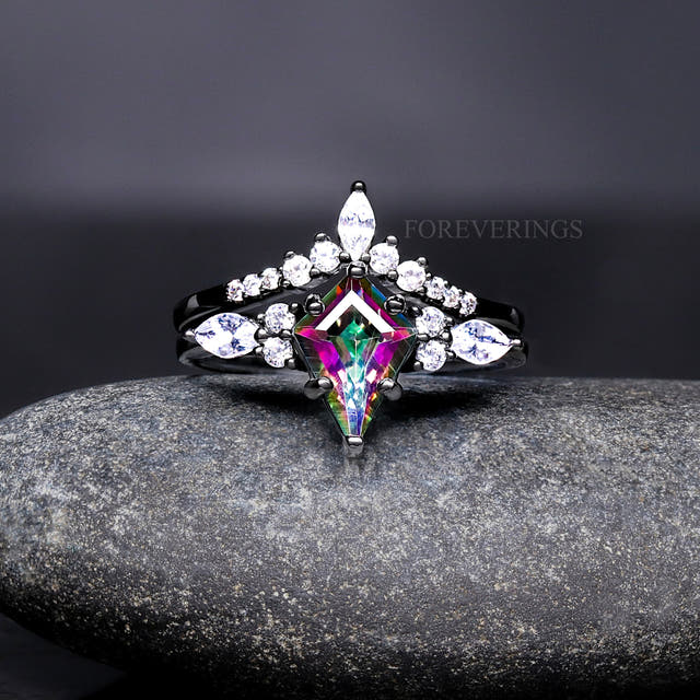 His and her space-inspired wedding ring set
