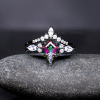 His and her space-inspired wedding ring set