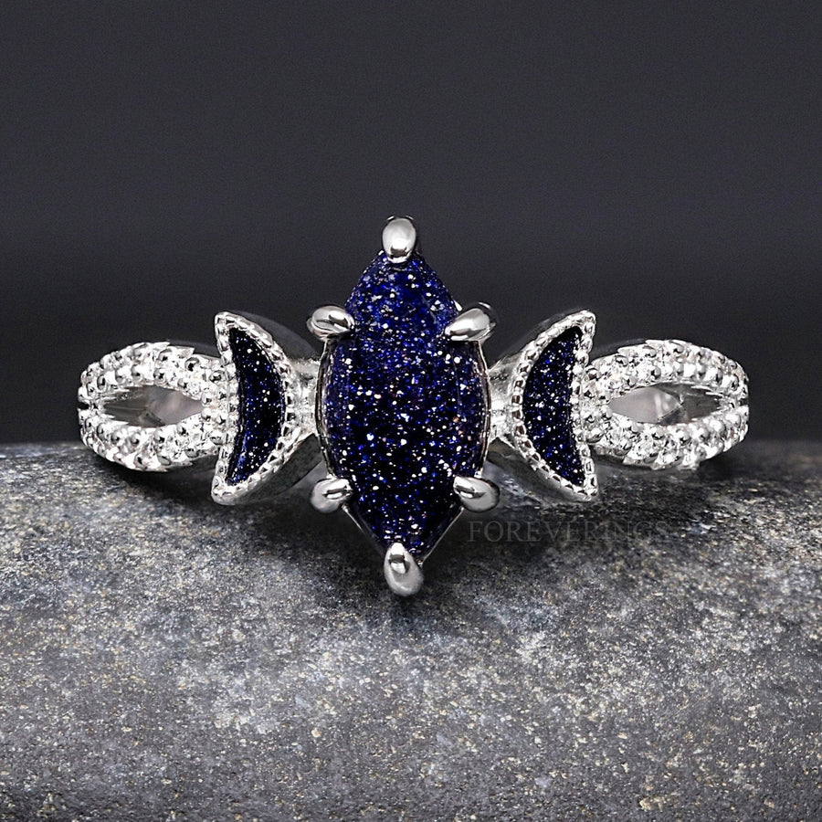 Lunara Starry Night Wedding Ring, Engagement Ring, Great Rift Nebula Ring, Woman Wedding Ring, Promise Ring, 925 Sterling Silver Personalize