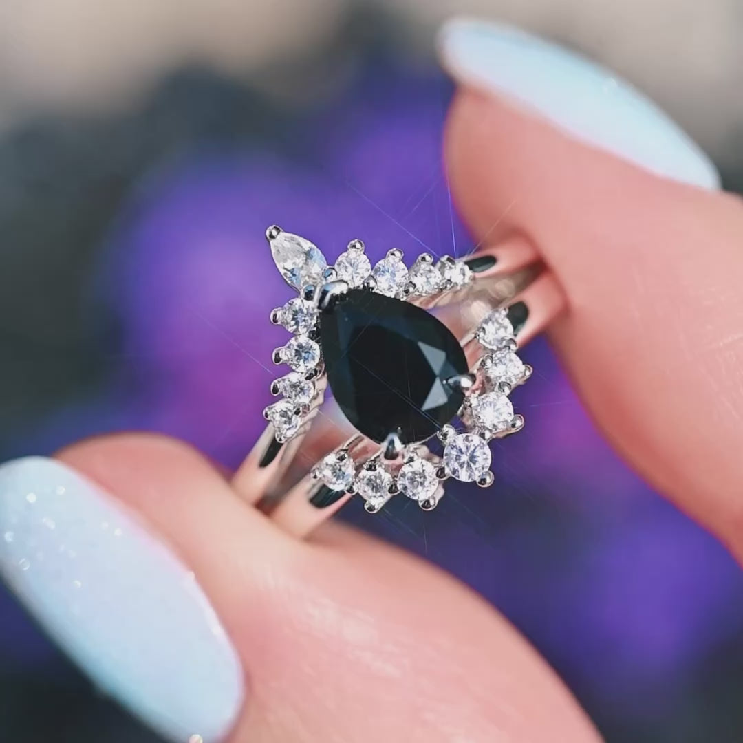 Tungsten and sterling silver hammered volcanic rings for couples