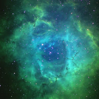 Rosette Nebula Ring Set, His and Her Tungsten Wedding Band, 8mm & 4mm Black Ring, Green Outer Space Couples Ring, Polish, Dome, Comfort Fit